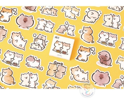 Sticker Gatitos Kawaii 45 Piezas Para Laptop Agenda Diario 