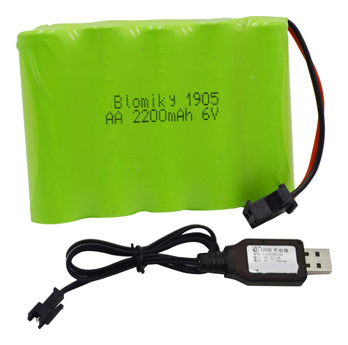 Blomiky 6v 2200mah Ni-mh 5 Aa Bateria Recargable Con Sm-2p N