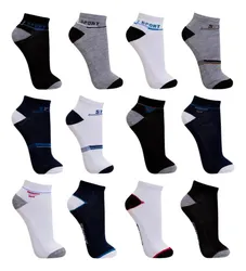 Kit 12 Pares Meia Masculino Cano Curto Soquete Variadas Cores