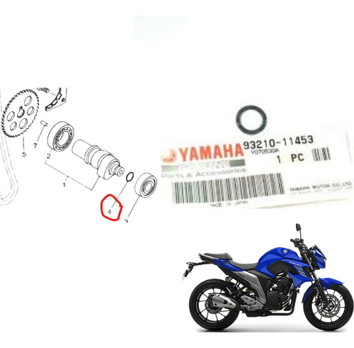 Anel Oring D Arvore D Comando Yamaha Fazer 250 2018 Até 2025