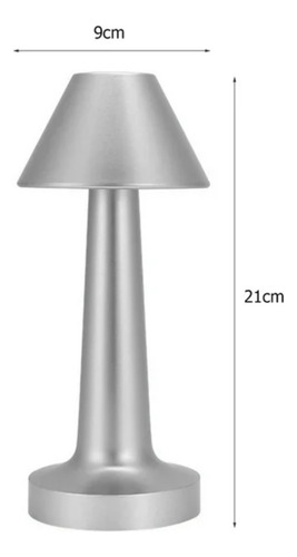Lampara Led Recargable Mesa Moderna Switch Tactil Metalica