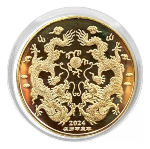 4 Colección De Insignias De Monedas Chinas Del Dorado