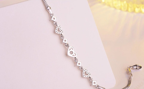Pulsera Plata 925 Brazalete Mujer Manilla Elegante Circonita
