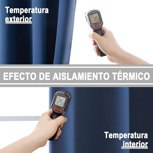Nanwei 100% Cortinas Blackout Cortinas Largas Con Forro Azul