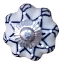 Comprar 10 Tiradores De Cerámica Blanco Flor Herraje Cajón Puerta