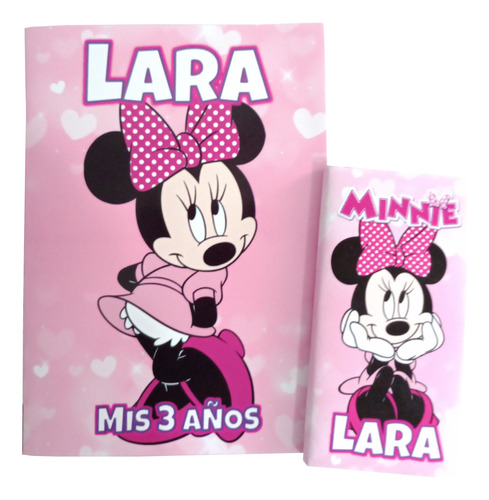 Souvenir Minnie 30 Libritos Personalizados Y 30 Lapices X6