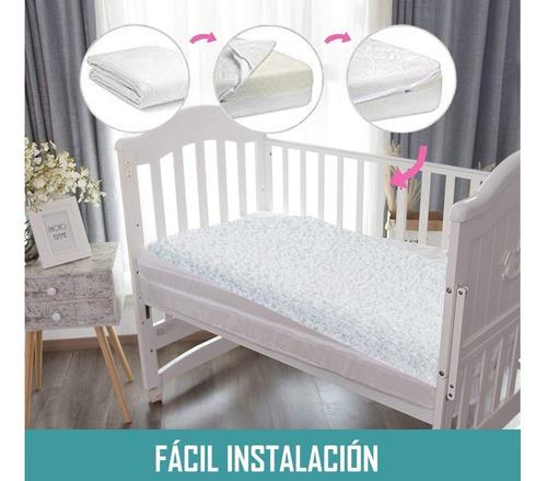 Protector De Cama Cuna Para Bebe Cubre Colchón Impermeable