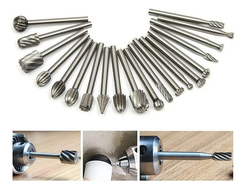 Kit De 20 Brocas De Carburo De Madera Para Dremel Mototool