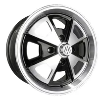 Comprar Roda Fusca Aro 15 4x130 Preta Diamantada R84 (jogo) + Bicos