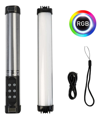 Bastão De Luz Forte Led Rgb Para Vídeo E Foto Usb 30cm Cor da estrutura Preto 220V