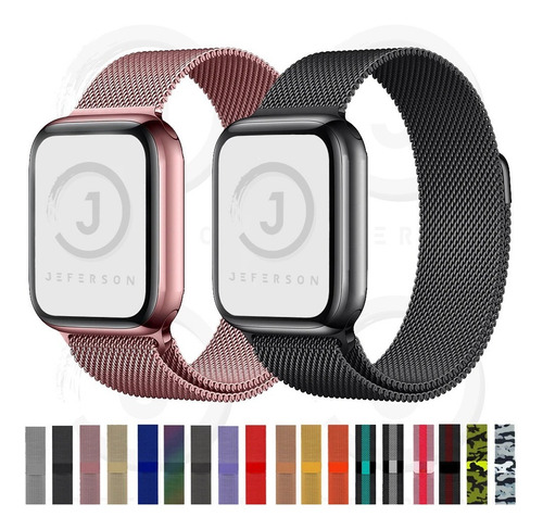 Pulseira App Watch Milanêsê 38/40/42/44mm + Película E004