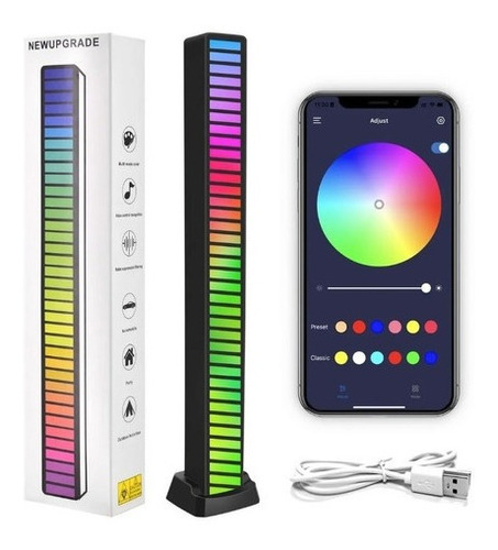 Barra Led Tira De Luz Rgb Inalámbrica Control De App Móviles