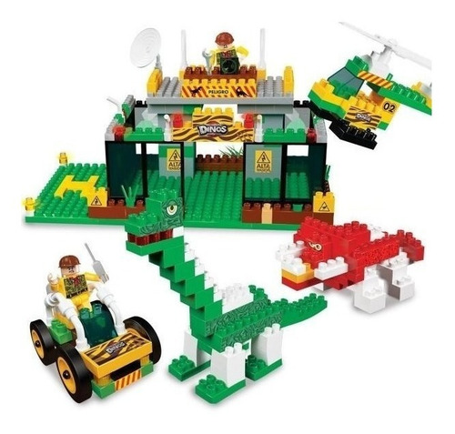 Imagen 2 de 2 de Bloques para armar Blocky Dinos Triceratops y Argentinosaurio 260 piezas en caja