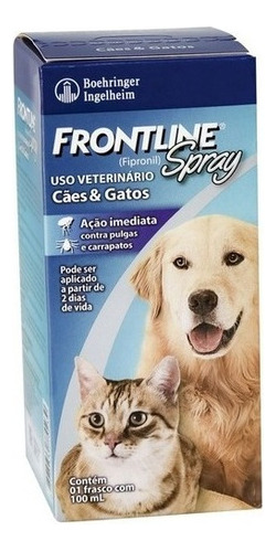 Antipulgas E Carrapatos Frontline Spray Cães E Gatos 100 Ml