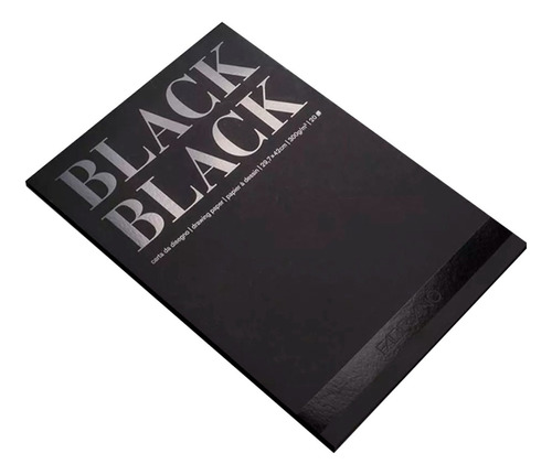Block Fabriano Black Black 300gsm 24x32cm 20 Hojas Negras