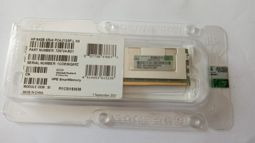 Memória Hp 64gb Pc4-2133p-l 4rx4 752373-091