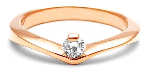 Anillo De Compromiso Oro Rosa 14k Con Zirconia