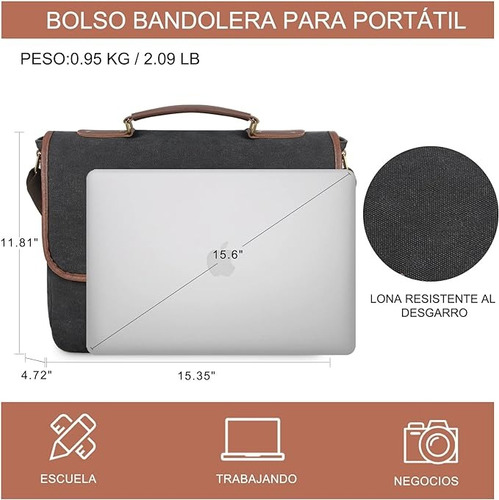 Bonito Portafolio Hombre Con Divisiones Resistente Al Agua