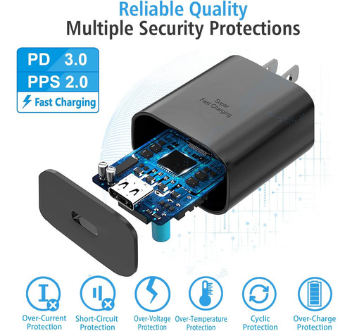 Oxyglow Cargador Rápido Usb C De 45 W Para Cargador Samsung Tipo C, Usb C Cargador De Teléfono Android Con 2m Cable Carga Rápida, Para Galaxy S23 Ultra/s23/s23+/s22/s22+/note10/note20/s20/s21/s10