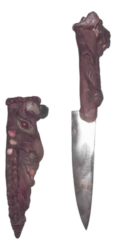 Antiguo Machete Tramontina Y Cuchillo Con Diseño Artesanal Marrón (Usado)
