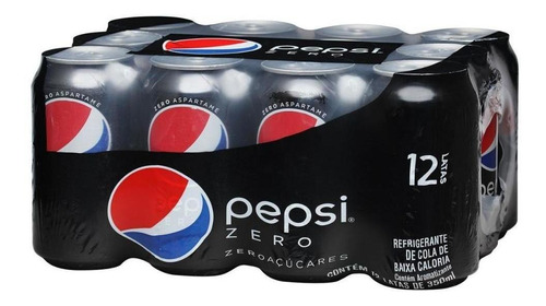 Pack Refrigerante Pepsi Black Sem Açúcar Lata 350ml 12 Unid