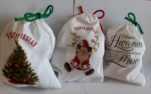 Bolsa De Tela Navidad - Navideñas 35cmx45cm ----10 Bosas---