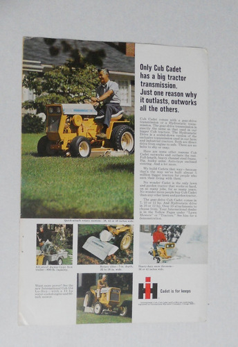 Propaganda Mini Trator International Harvester Cadet 1969 1