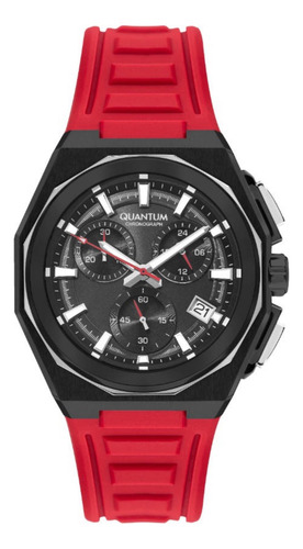 Reloj Quantum De Correa Silicon Rojo De Hombre