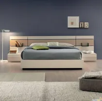 Comprar Cama Matrimonial Grosseto Linea Nordica Con 2 Mesas De Noche