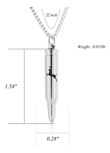 Xsmzb Collares De Urna Para Cenizas Con Forma De Bala, De De