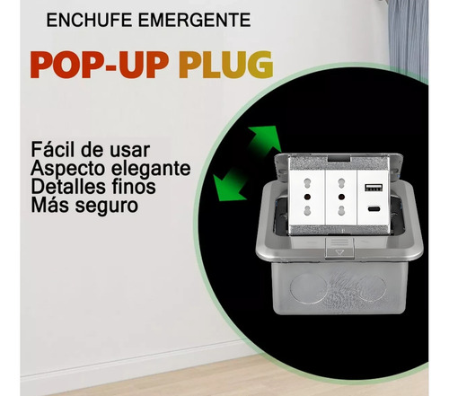 Enchufe Desplegable Para Cocina Y Mesa,2tomas 16a,type-c,usb