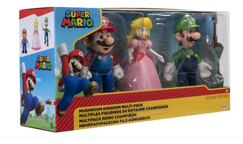 Super Mario Multipack Reino Champiñon Set De 3 Figuras