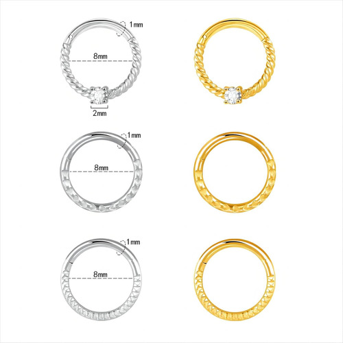 Anillos De Nariz De Acero Inoxidable Dorado Para Mujer, Anil