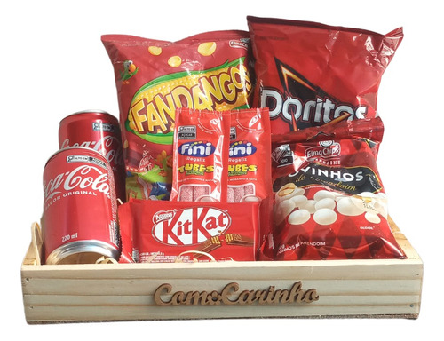 Cesta Aniversário Presente Kit Kat Coca Cola Doritos 10itens