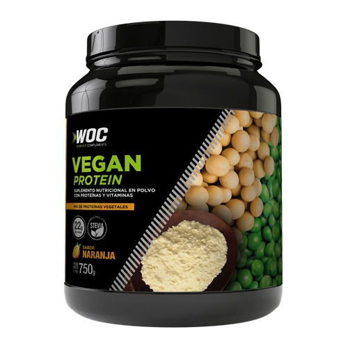 Vegan Protein Woc 750g Proteína Vegana Sabor Naranja