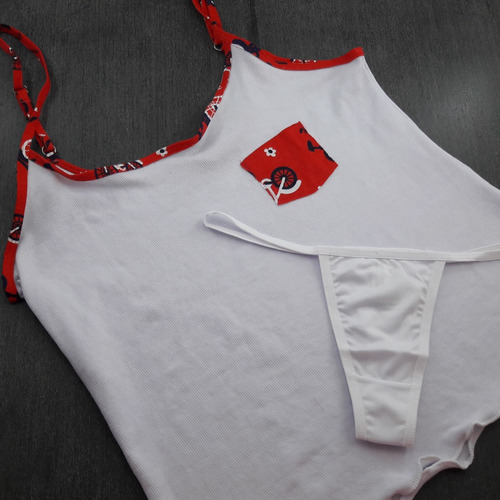 Baby Doll Camisete Canelado Com Calcinha Tanga