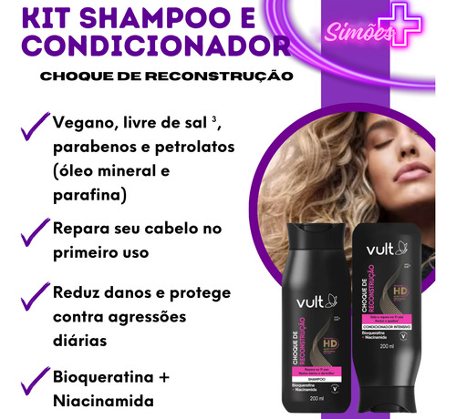 Kit Shampoo E Condicionador Choque De Reconstrução 200ml