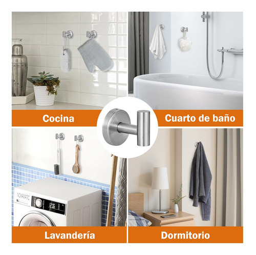 Set De 5 Accesorios Para Baño Acero Inoxidable