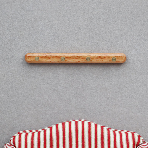 Perchero De Pared A Escala 1/6, Perchero De Madera Para