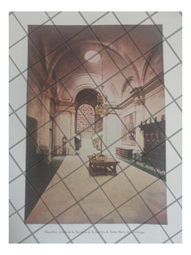 Litografia Antigua Sacristia La Basilica De Guadalupe 1938