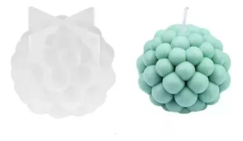 Molde Silicona Esfera Burbujas Buble Para Velas 