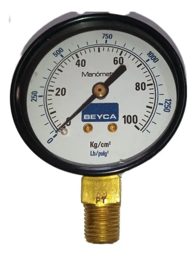 comprar Manometro Beyca Ø 63 Mm. Rosca 1\u002F4 Inferior Bspt.  100 Kg.