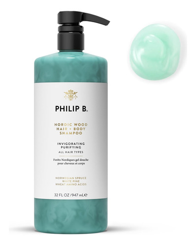 Philip B Nordic Wood Hair + Body Shampoo 32 Oz (32.0 Fl Oz)