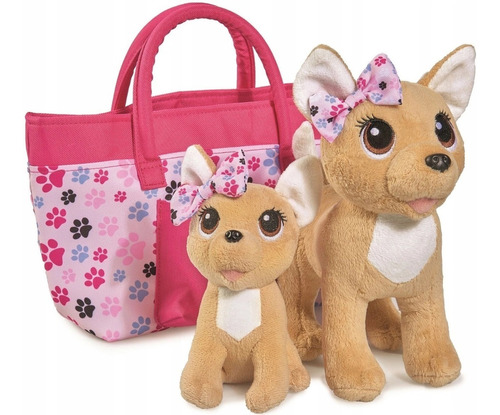 Juguete Peluche 2 Perritos Cartera Chichi Love Happy Family