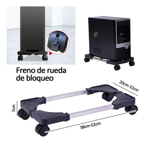 Base Para Cpu Suelo Piso Con Ruedas Giratorias Ajustable