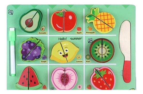 Tabla Didáctica De Frutas Encajable Madera Niños Montessori