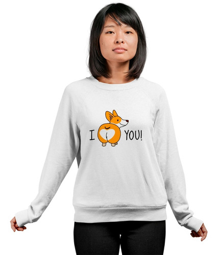 Sudadera Suéter Perrito Corgi Dog I Love U Unisex