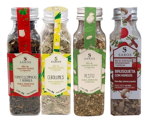 Mix Vegetales Deshidratado Saros Pack 4 Sabores A Eleccion!