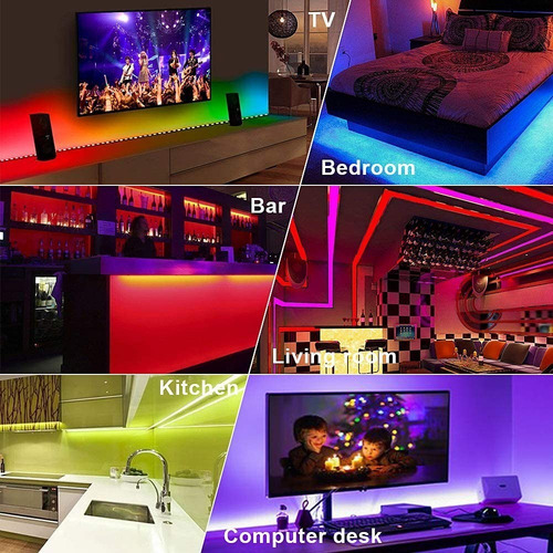 Tiras De Led Rgb 10m 300 Leds Control Remoto De 44 Botones
