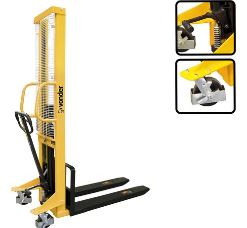 Empilhadeira Manual Vonder Em 155 1,5 Ton Garfo Fixo
